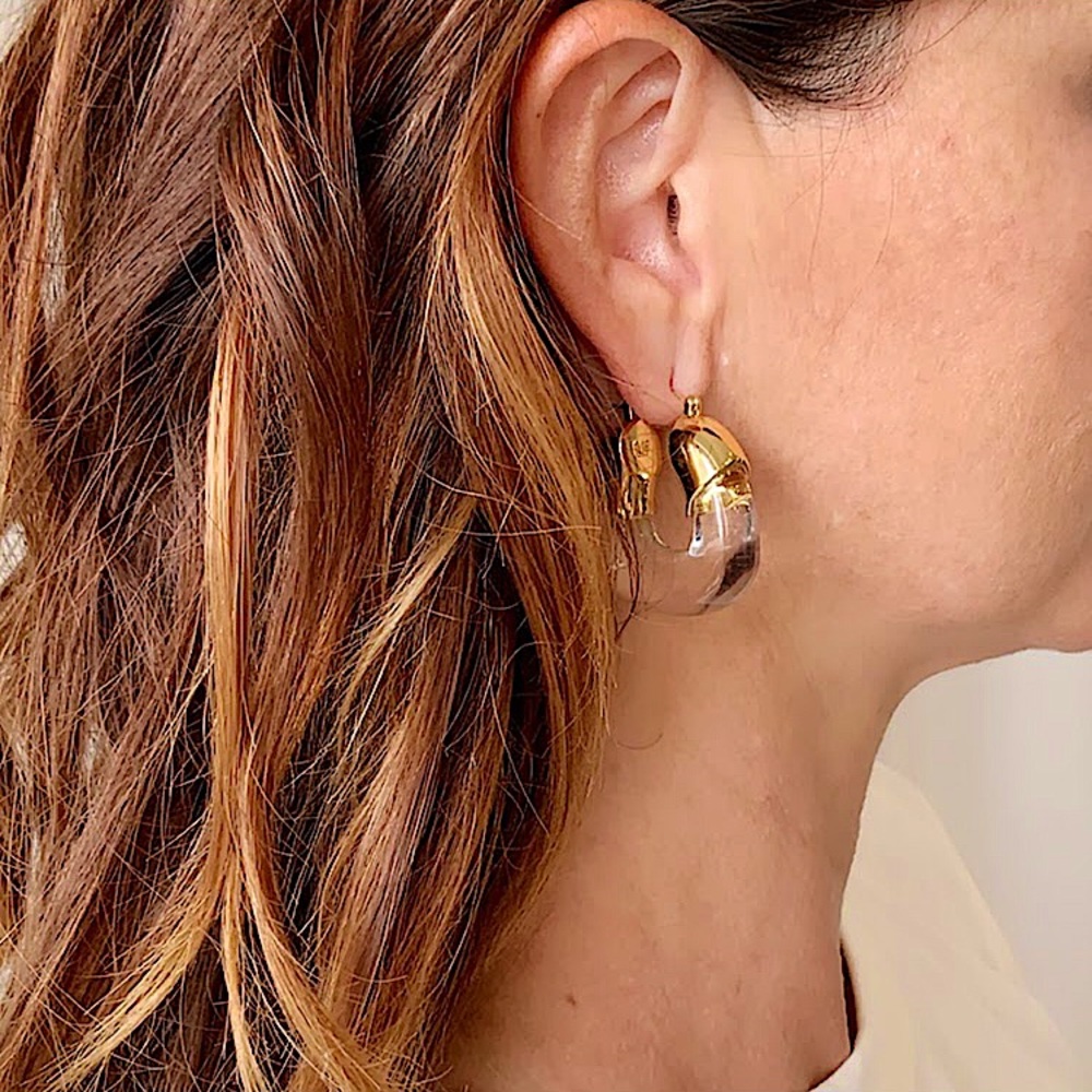 ⚜️[𝟯/$𝟮𝟴]⚜️Large Clear Acrylic Earrings NEW - Picture 5 of 8